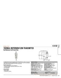 Thumbnail of document Brochure - TDFT Thermal Dispersion Flow Transmitter